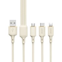 Ladekabel Dudao L7SE 3in1 Kabel USB-C - USB-C / kompatibel mit iPhone Micro USB 66W 1,2m - Beige von DUDAO