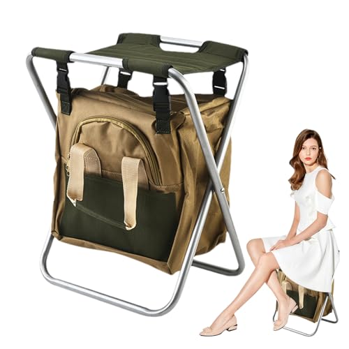 DUDOK Klappbarer Gartenhocker, Gartenhocker mit Tasche, zusammenklappbarer Gartenhocker und Werkzeugtasche | Organizer für Gartengeräte, Gartenwerkzeug-Träger, Sitz von DUDOK