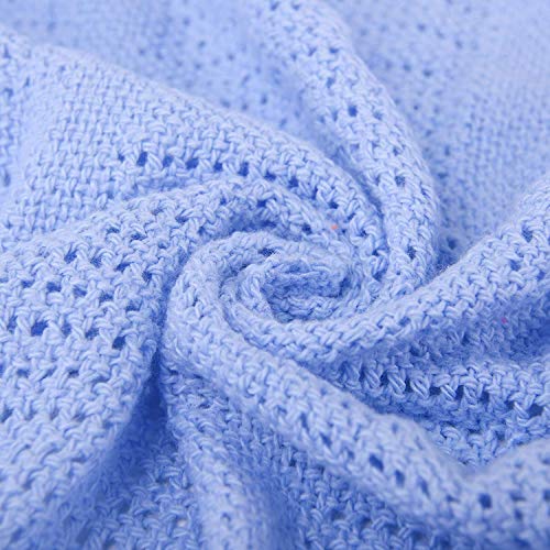 DUDU N GIRLIE Babydecke für Kinderbett, extra weiche Babydecke, 100% weiche, atmungsaktive Baumwolle, Ganzjahresdecke, Reisebettdecke (100 x 150 cm), Blau von DUDU N GIRLIE