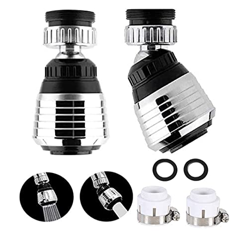 360 Grad Wasserhahn Strahlregler Aufsatz Wassersparer für Wasserhahn-Luftsprudler, Wassersparender Siebstrahlregler für Bad Küchenarmatur Düse Filter Adapter (#1) von DUDUA