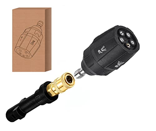 5-in-1 Hochdruck Drehbare Turbo-Düse Adapter für Parkside Kärcher K2-K7 Hochdruckreiniger Sprühdüsen Schnellkupplung 1/4 Zoll Mehrere Grad Schaumlanze Pistole, Zubehör-Set von DUDUA