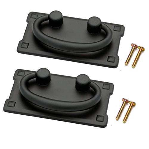 DUDUA 2 Stück Retro Möbelgriffe Antik Schubladengriffe Messing Kommoden Küche Möbelknöpfe Griff Vintage (Schwarz) von DUDUA
