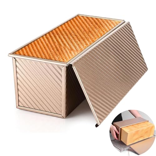 Brotbackformen mit Deckel, 1000g Toastbrot Backform, Brot Toastform mit Deckel, Kastenform Antihaft, Gold Toastbrotform Kohlenstoffstahl für Brot Toast Brotbackformen mit Deckel, 1000g Toastbrot Backform, Brot Toastform mit Deckel, Kastenform Antihaft, Gold Toastbrotform Kohlenstoffstahl für Brot Toast von DUDUI