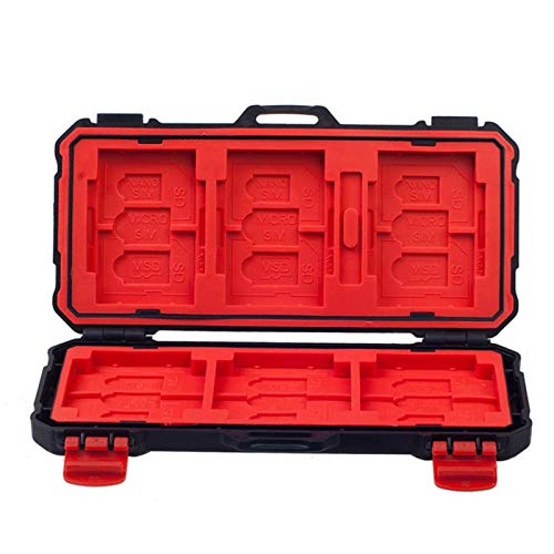 DUBENS 36 Slots Speicherkarten Schutzbox für 12 SD und 3 CF und 3 XQD und 6 MSD und 6 MIS und 6 Nano Cards Case, SD-Karten Aufbewahrungsbox, Wasserdicht Speicherkarten-Organizer von DUBENS