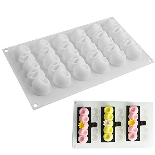 DUBENS 6-Konkaven Ball Lange Streifen-Förmigen Silikon Maus Kuchen Form 3D Backen Werkzeuge Dessert Dekoration Backformen Für Hochzeit von DUEBSN