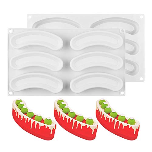 DUBENS 6 Löcher Biegen Lange Streifen Silikon Form Mousse Kuchen Formen Schokolade Seife Mould Keks Cookie Backform Küche Backformen Zubehör von DUBENS