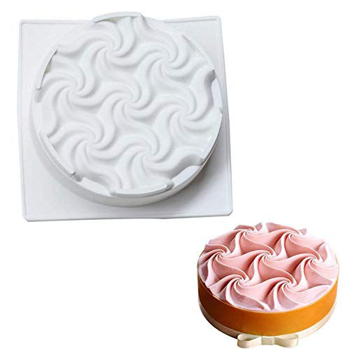 DUBENS Mousse-Kuchenform, Silikon Backform/Muffinform für Muffins, Cupcakes, Kuchen, Pudding, Eiswürfel und Gelee, Brotbackform, 3D Backformen DIY Mold (Spirale) von DUEBSN