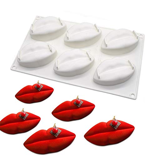 DUBENS Sexy Lips Silikon Fondant Form für Kuchen Dekoration, Schokoladen Formen, Sexy Lippen Silikon Dessert Form Dekoration 3D Kunst Backen Gebäck Mould von DUEBSN