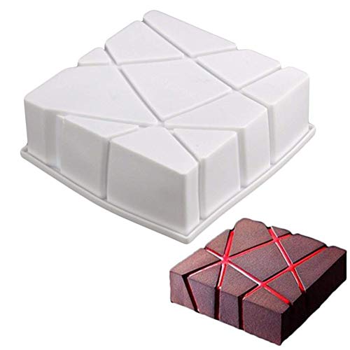 DUBENS Twill Block 3D Silikon Kuchen Formen Geometrische Platz FüR EIS Schokolade Pastry Kunst Backformen ZubehöR von DUBENS