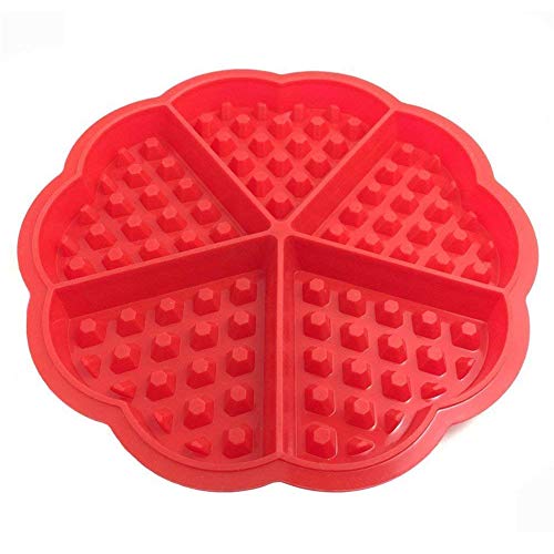 DUBENS Waffel Backform aus Silikon, Waffel-förmchen Waffel-Maker Silikonbackform Waffelform, Antihaft Silikonformen Set für Kinder Muffins Keks Kochen Küche Backen (Runde Form) von DUEBSN