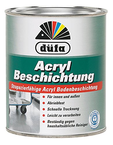 Düfa Acryl Beschichtung Bodenbeschichtung Bodenfarbe Seidenglänzend 0,75 ml, Farbe (RAL):RAL 7000 Fehgrau von DÜFA