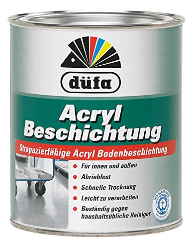 Düfa Acryl Beschichtung Bodenbeschichtung Bodenfarbe Seidenglänzend 0,75 ml, Farbe (RAL):RAL 7032 Kieselgrau von DÜFA