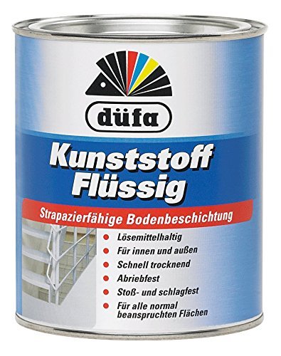 Düfa Kunststoff flüssig Bodenbeschichtung Seidenmatt 750 ml FARBWAHL, Farbe (RAL):RAL 1011 Braunbeige von DÜFA