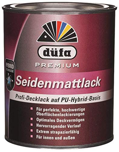 Düfa Premium Seidenmattlack Profi Decklack auf PU-Hybrid-Basis Innen/Außen 0,75 Liter FARBWAHL, Farbe:frost von DÜFA