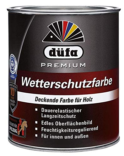 Düfa Premium Wetterschutzfarbe Deckende Farbe für Holz innen&außen Schokobraun 0,75 L von DÜFA