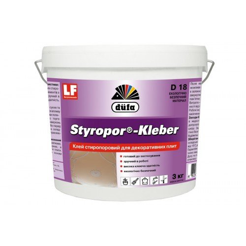 Düfa Styropor D 18 Kleber Weißer Dispersionskleber 3 KG von DÜFA