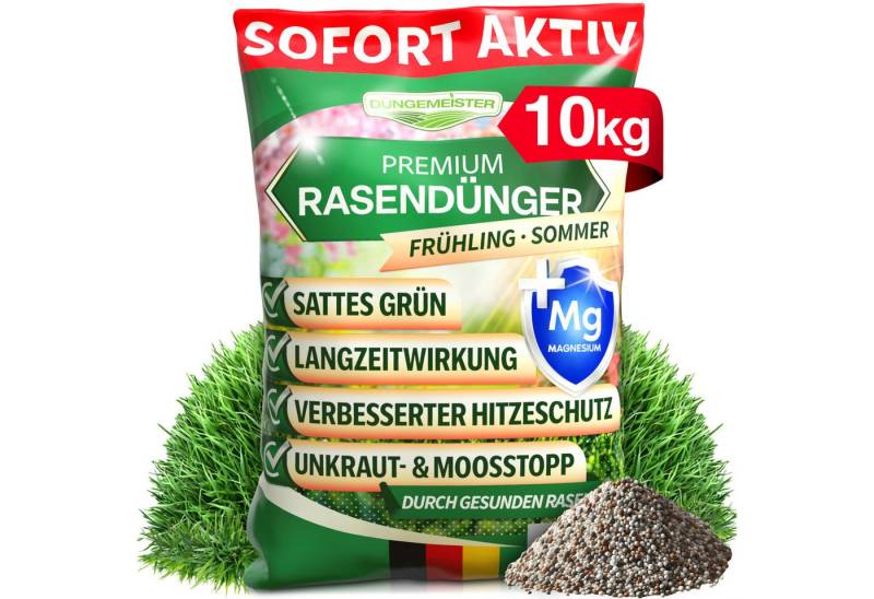 DÜNGEMEISTER Rasen-Langzeitdünger Rasendünger Frühjahr/Sommer für sofort saftiges Grün von DÜNGEMEISTER