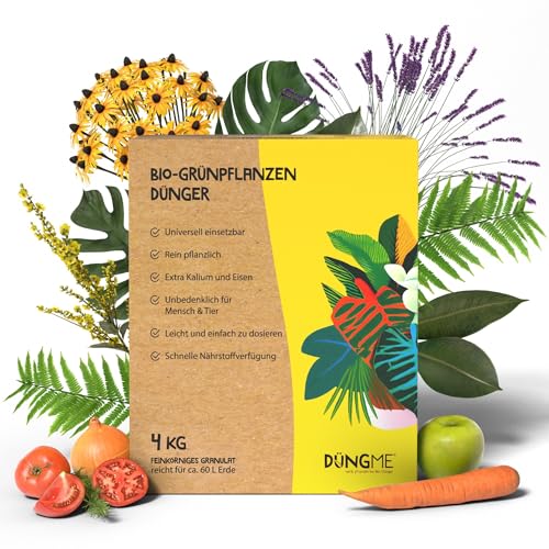 Vital-Boost Bio-Grünpflanzendünger für Zimmer- und Gartenpflanzen | Feinkörniges Granulat | Einfach & Rein pflanzliches Düngen | Tierfreundlich & Umweltbewusst | 100% Naturdünger von DüngMe - 4 KG von DÜNGME