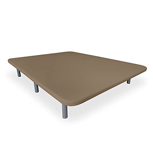 DUÉRMETE ONLINE Verstärkter 3D-Polsterfuß, geräuschhemmend, mit 5 Verstärkungsstangen, 6 Metallbeine mit Gewinde à 27 cm, Beige, 135 x 190 cm von DUÉRMETE ONLINE