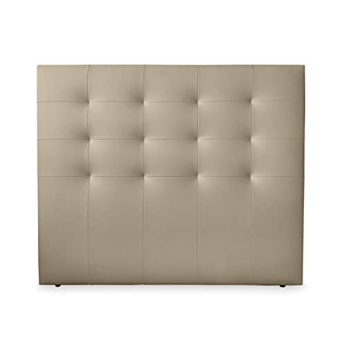 DUÉRMETE ONLINE Gepolstertes Kopfteil Paris | Bezug aus hochwertigem Kunstleder, Holz, beige, 160x120cm (Cama 150) von DUÉRMETE ONLINE