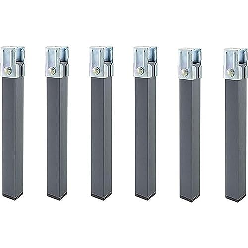 DUÉRMETE ONLINE Set mit 6 quadratischen Beinen mit Klemme für Lattenrost, 30 x 30 mm, Höhe 27 cm, grau, 27 cm DUÉRMETE ONLINE Set mit 6 quadratischen Beinen mit Klemme für Lattenrost, 30 x 30 mm, Höhe 27 cm, grau, 27 cm von DUÉRMETE ONLINE