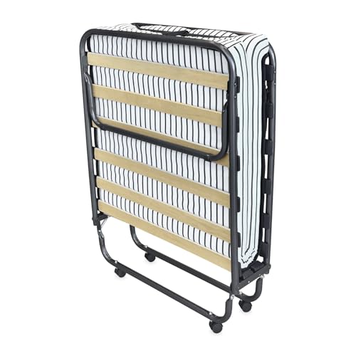 DUÉRMETE ONLINE Klappbett mit Matratze 80 x 190 cm, zusammenklappbar mit Gästematratze, Metallgestell mit 4 Rädern, praktisch und funktional DUÉRMETE ONLINE Klappbett mit Matratze 80 x 190 cm, zusammenklappbar mit Gästematratze, Metallgestell mit 4 Rädern, praktisch und funktional von DUÉRMETE ONLINE