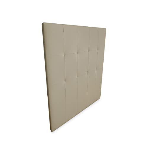 DUÉRMETE ONLINE Kopfteil Bordeaux, gepolstert, Premium Bezug aus hochwertigem Kunstleder, praktisches und ansprechendes Design, Holz, beige, 100 x 120 cm (Cama 90) von DUÉRMETE ONLINE