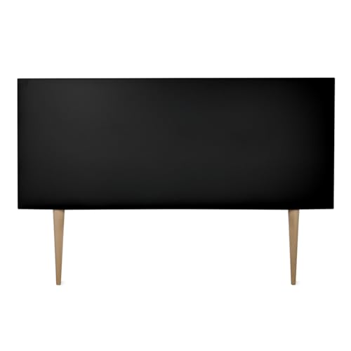 DUÉRMETE ONLINE Kopfteil Wien gepolstert + Beine, hochwertiger Bezug aus Kunstleder, praktisch und attraktives Design, Holz, Schwarz, 160 x 60 cm (Cama 150) von DUÉRMETE ONLINE