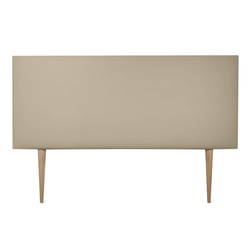 DUÉRMETE ONLINE Kopfteil Wien gepolstert + Beine, hochwertiger Bezug aus Kunstleder, praktisch und attraktives Design, Holz, beige, 145 x 60 cm (Cama 135/140) von DUÉRMETE ONLINE