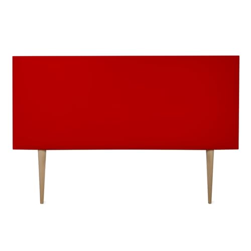 DUÉRMETE ONLINE Kopfteil Wien gepolstert + Beine, hochwertiger Bezug aus Kunstleder, praktisch und attraktives Design, Holz, rot, 115 x 60 cm (Cama 100/105) von DUÉRMETE ONLINE