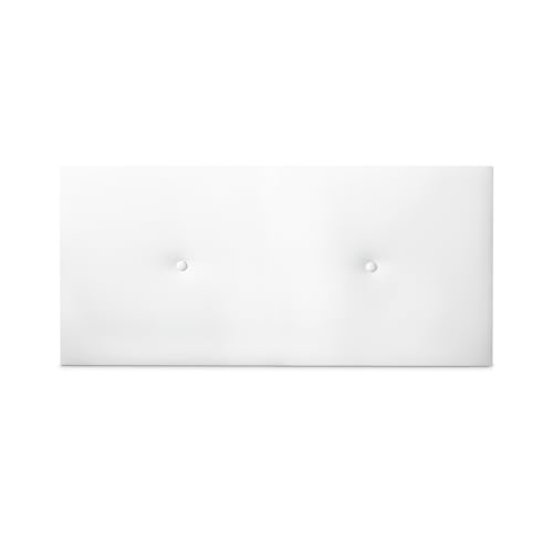 DUÉRMETE ONLINE Kopfteil aus hochwertigem Kunstleder, gepolstert, Sizilien, Maße 105 x 60 cm (für Betten mit 90 und 105 cm), Weiß von DUÉRMETE ONLINE
