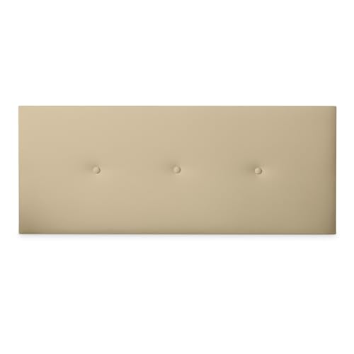DUÉRMETE ONLINE Kopfteil aus hochwertigem Kunstleder, gepolstert, Sizilien, Maße 145 x 60 cm (für Betten mit 135 und 140 cm), Beige von DUÉRMETE ONLINE