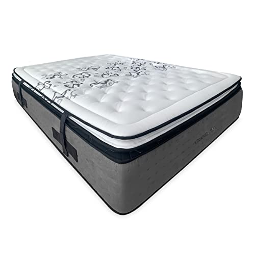 DUÉRMETE ONLINE Schlafen Sie Gran Komfort Viskoelastische Matratze Grand Luxe, profilierter Visco Topper Graphen, grau, 150x200 von DUÉRMETE ONLINE