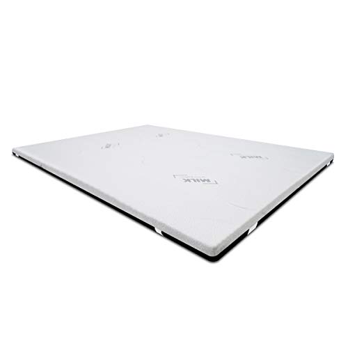 DUÉRMETE ONLINE Topper Viskoelastisch Prime 5 cm Dicke | Ökologisches Milk-Proteingewebe | antiallergisch und antistatisch, Anti-Stress-Effekt, 150 x 180 cm von DUÉRMETE ONLINE