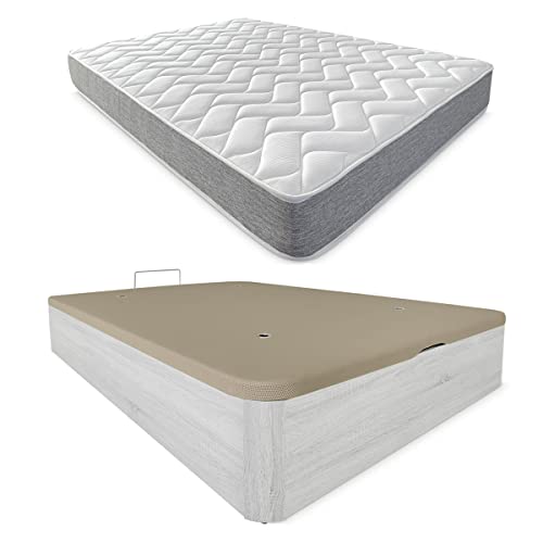 DUÉRMETE ONLINE Viscotec Viskoelastische Matratze mit aufklappbarem Bettkasten aus Holz, hohe Kapazität, Fleece, 90 x 190 cm DUÉRMETE ONLINE Viscotec Viskoelastische Matratze mit aufklappbarem Bettkasten aus Holz, hohe Kapazität, Fleece, 90 x 190 cm von DUÉRMETE ONLINE