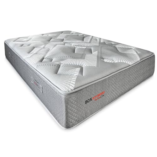 Duérmete Online Viskoelastische Box-Hybrid-Matratze mit Taschenfederkern, Dicke 26 cm, Memory Foam, Weiß, 105 x 200 cm von DUÉRMETE ONLINE