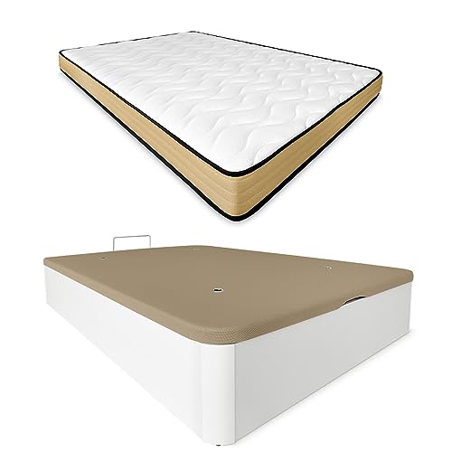 DUÉRMETE ONLINE Viskoelastische Matratze Aura, wendbar + klappbares Holzbett, großes Fassungsvermögen, 90 x 190 cm DUÉRMETE ONLINE Viskoelastische Matratze Aura, wendbar + klappbares Holzbett, großes Fassungsvermögen, 90 x 190 cm von DUÉRMETE ONLINE