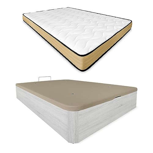 DUÉRMETE ONLINE Viskoelastische Matratze Aura, wendbar + klappbares Holzbett, großes Fassungsvermögen, 90 x 190 cm DUÉRMETE ONLINE Viskoelastische Matratze Aura, wendbar + klappbares Holzbett, großes Fassungsvermögen, 90 x 190 cm von DUÉRMETE ONLINE