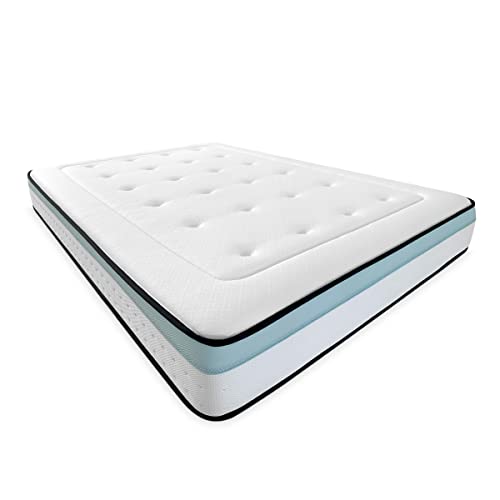 DUÉRMETE ONLINE Viskoelastische Matratze Bio Max mit Viscogel, fest und bequem, milbenabweisend und hypoallergen, Polyurethan Memory Foam PU-Schaum, weiß, 120 x 180 von DUÉRMETE ONLINE