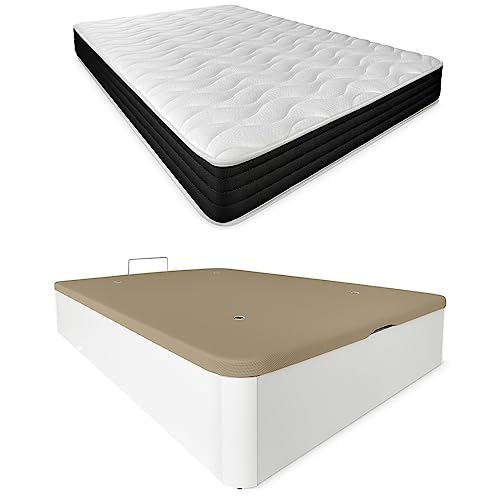 DUÉRMETE ONLINE Viskoelastische Taschenmatratze, wendbar, mit klappbarem Holzbett, großes Fassungsvermögen, 135 x 190 cm DUÉRMETE ONLINE Viskoelastische Taschenmatratze, wendbar, mit klappbarem Holzbett, großes Fassungsvermögen, 135 x 190 cm von DUÉRMETE ONLINE