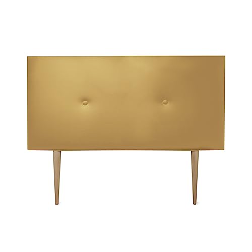 DUÉRMETE ONLINE gepolstertes Kopfteil Modell Mailand | Bezug aus hochwertigem Kunstleder, Holz, Gold, 130 x 60 cm Con Patas (Cama 120) von DUÉRMETE ONLINE