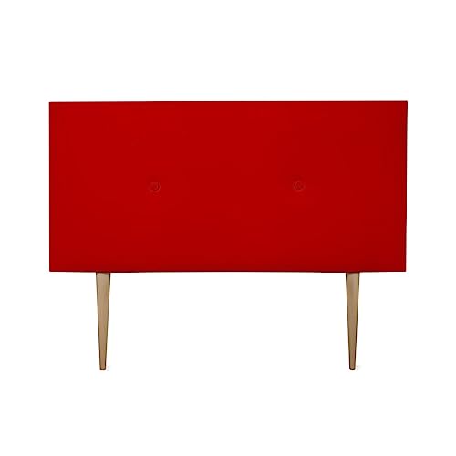 DUÉRMETE ONLINE gepolstertes Kopfteil Modell Mailand | Bezug aus hochwertigem Kunstleder, Holz, rot, 115 x 60 cm Con Patas (Cama 105) von DUÉRMETE ONLINE