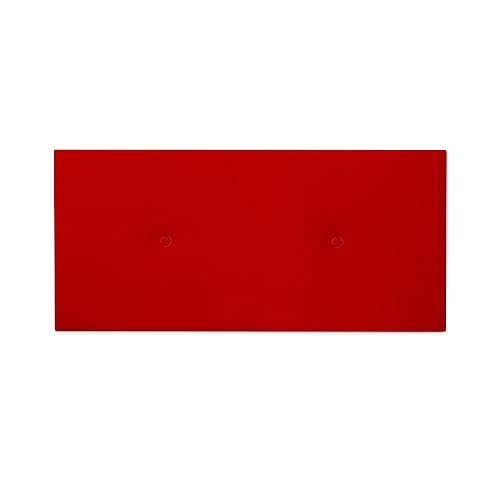 DUÉRMETE ONLINE gepolstertes Kopfteil Modell Mailand | Bezug aus hochwertigem Kunstleder, Holz, rot, 130 x 60 cm (Cama 120) von DUÉRMETE ONLINE