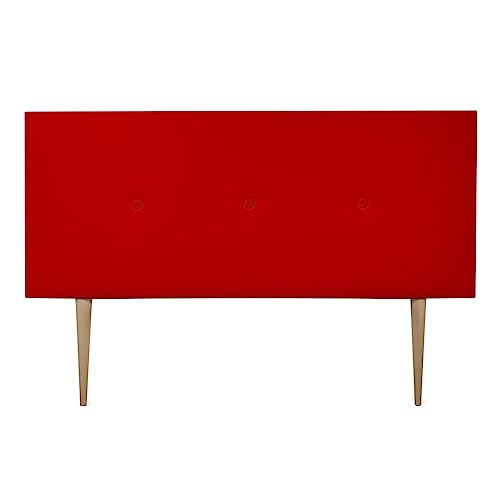 DUÉRMETE ONLINE gepolstertes Kopfteil Modell Mailand | Bezug aus hochwertigem Kunstleder, Holz, rot, 170 x 60 cm Con Patas (Cama 160) von DUÉRMETE ONLINE