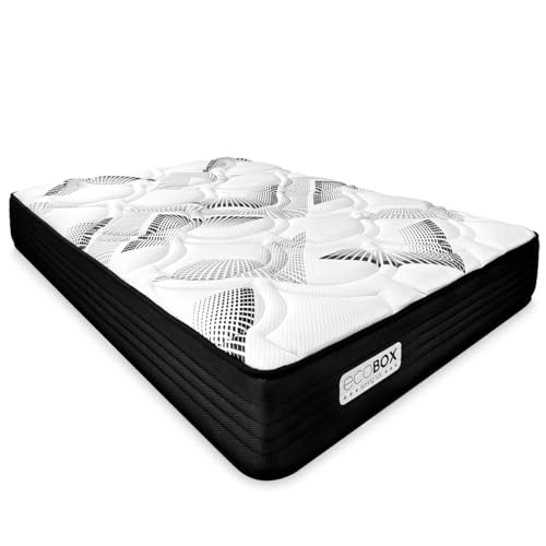 DUÉRMETE ONLINE Dreaming Online Viskoelastische Hybridmatratze Eco Box mit Taschenfederkern, Memory Foam, Weiß, 140 x 190 cm von DUÉRMETE ONLINE