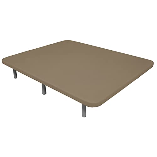 Duérmete Online - Super verstärkte 3D-Polsterung, hohe Stabilität mit 5 Querstangen und 6 Metallbeinen mit Gewinde, 27 cm, 105 x 190, Beige von DUÉRMETE ONLINE