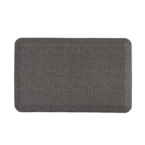 Anti Ermüdungsmatte Büro 20 * 32 * 0.75in rutschfest Küchenteppich Küchenläufer Schaum-Stehmatten PVC Abwischbar Laufteppich Küchenmatte Bodenmatte (Gray, 20 * 32 * 0.75in) von DUEYUN
