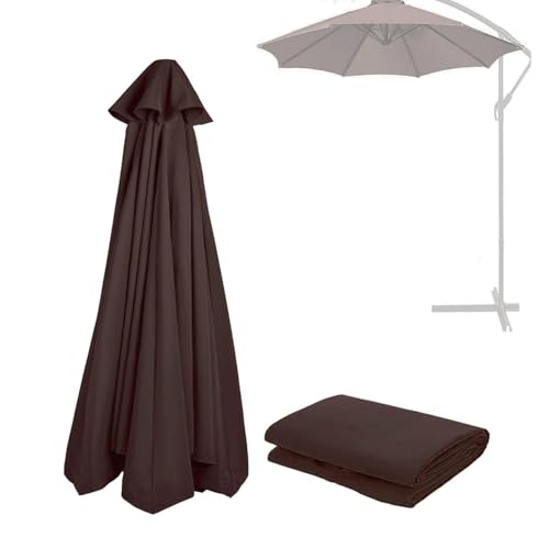 Sonnenschirm Ersatzbezug 2m 2.7m 3m 6/8 Streben Terrassenschirm Bespannung Bezug Gartenschirm Ampelschirm Stoff UV 50+ Wasserdicht Ersatz Stoffbezug Hof Garten Strand Pool (Kaffee, 300 cm 8 ribs) von DUEYUN
