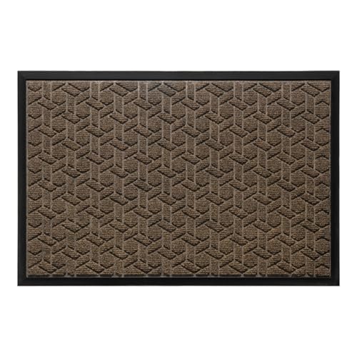 rutschfest Schmutzfangmatte Fußmatte außen und innen, Waschbar Fussmatte, pflegeleicht robust Fußabtreter für Haustür, Eingang, Balkon, Garten (Brown, 60cm x 90cm) von DUEYUN