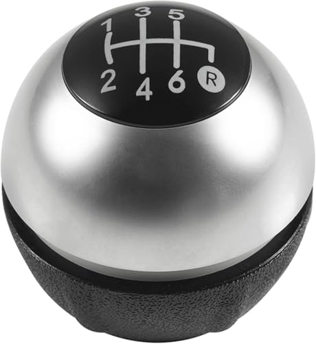 DUEYUU Auto-Schaltknauf Für Fiat 500 500C 2007-2018 Schaltknauf Gamasche Boot Abdeckung Fall(6 Speed Silver) von DUEYUU